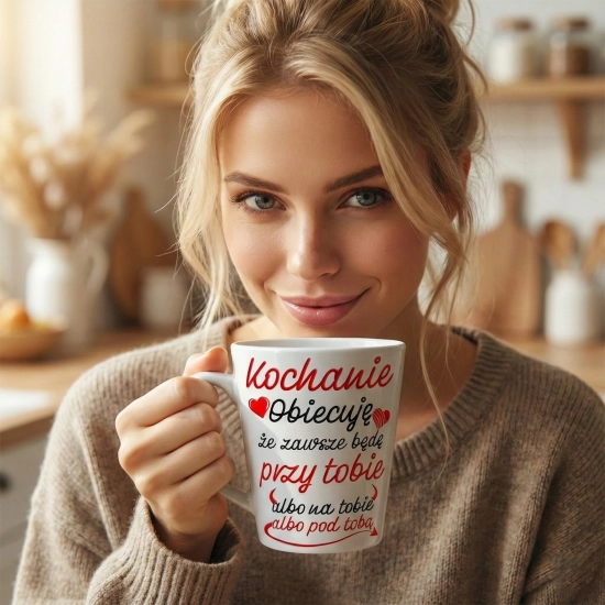 KUBEK LATTE NA WALENTYNKI KOCHANIE OBIECUJE ŻE ZAWSZE BĘDĘ PRZY TOBIE
