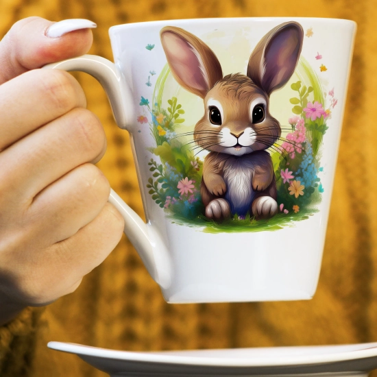 WIOSENNY WIELKANOCNY KUBEK LATTE 330ml PREZENT WIOSNA ZAJĄC