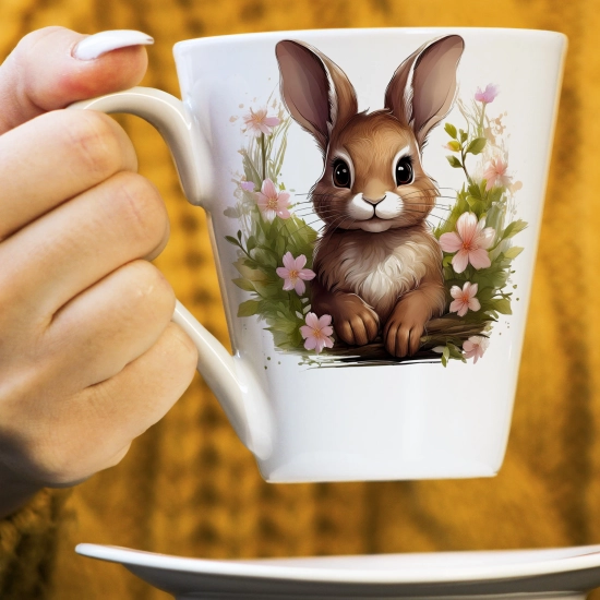WIOSENNY WIELKANOCNY KUBEK LATTE 330ml PREZENT WIOSNA ZAJĄC
