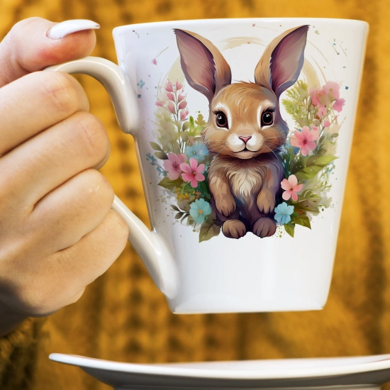 WIOSENNY WIELKANOCNY KUBEK LATTE 330ml PREZENT WIOSNA ZAJĄC
