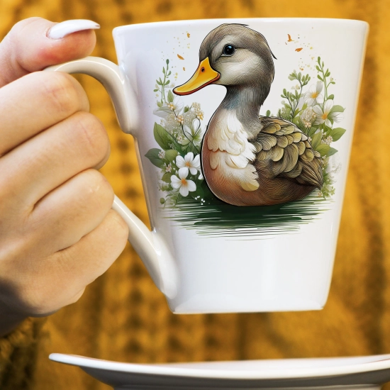 WIOSENNY WIELKANOCNY KUBEK LATTE 330ml PREZENT WIOSNA KACZKA