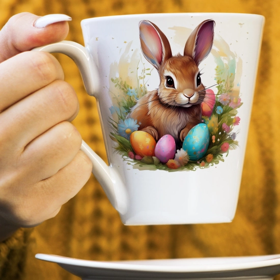 WIOSENNY WIELKANOCNY KUBEK LATTE 330ml PREZENT WIOSNA PISANKI ZAJĄCZEK