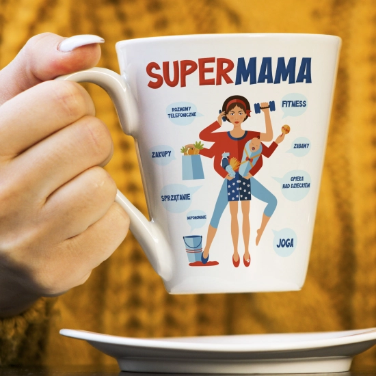 KUBEK LATTE 330ml DLA MAMY Z NADRUKIEM NA PREZENT DZIEŃ MATKI MAMA MAMUSIA
