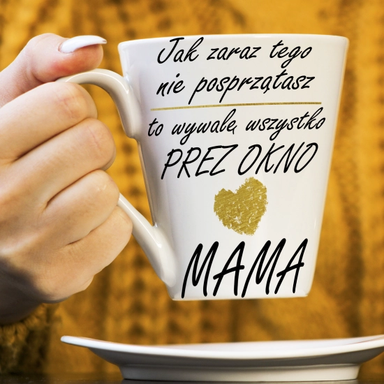 KUBEK LATTE 330ml DLA MAMY Z NADRUKIEM NA PREZENT DZIEŃ MATKI MAMA MAMUSIA