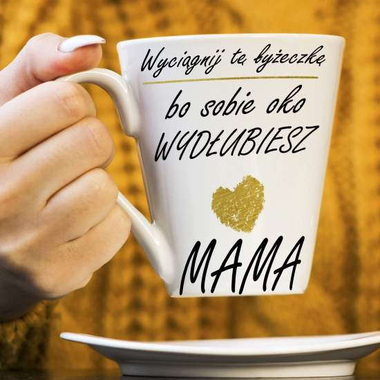 KUBEK LATTE 330ml DLA MAMY Z NADRUKIEM NA PREZENT DZIEŃ MATKI MAMA MAMUSIA