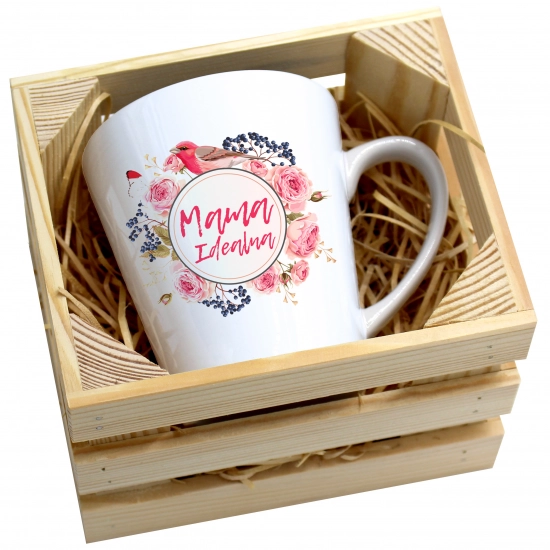 KUBEK LATTE 330ml W SKRZYNCE DLA MAMY PREZENT DZIEŃ MATKI MAMA MAMUSIA