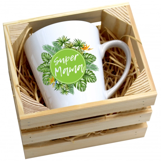 KUBEK LATTE 330ml W SKRZYNCE DLA MAMY PREZENT DZIEŃ MATKI MAMA MAMUSIA