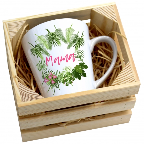 KUBEK LATTE 330ml W SKRZYNCE DLA MAMY PREZENT DZIEŃ MATKI MAMA MAMUSIA