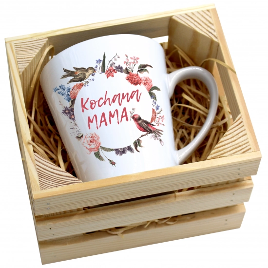 KUBEK LATTE 330ml W SKRZYNCE DLA MAMY PREZENT DZIEŃ MATKI MAMA MAMUSIA