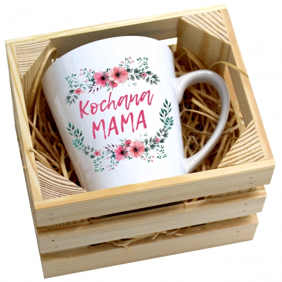 KUBEK LATTE 330ml W SKRZYNCE DLA MAMY PREZENT DZIEŃ MATKI MAMA MAMUSIA