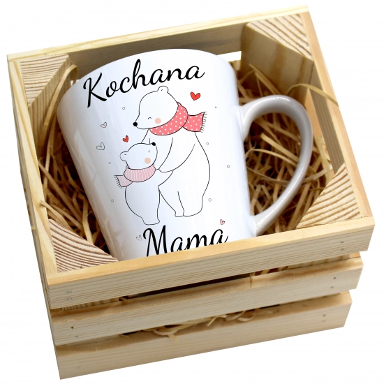 KUBEK LATTE 330ml W SKRZYNCE DLA MAMY PREZENT DZIEŃ MATKI MAMA MAMUSIA