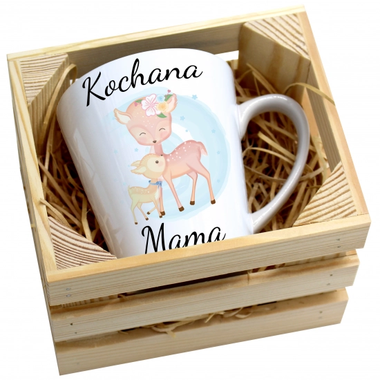 KUBEK LATTE 330ml W SKRZYNCE DLA MAMY PREZENT DZIEŃ MATKI MAMA MAMUSIA