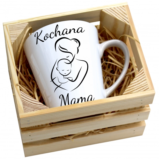 KUBEK LATTE 330ml W SKRZYNCE DLA MAMY PREZENT DZIEŃ MATKI MAMA MAMUSIA