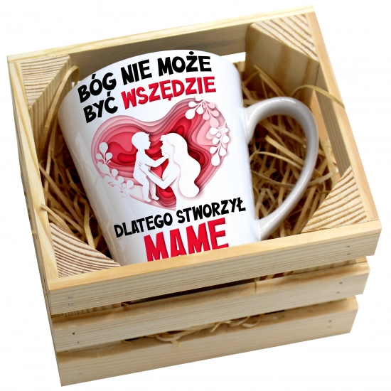 KUBEK LATTE 330ml W SKRZYNCE DLA MAMY PREZENT DZIEŃ MATKI MAMA MAMUSIA
