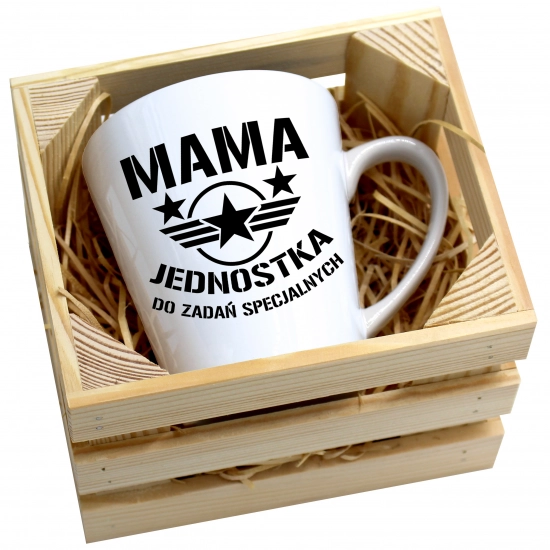 KUBEK LATTE 330ml W SKRZYNCE DLA MAMY PREZENT DZIEŃ MATKI MAMA MAMUSIA