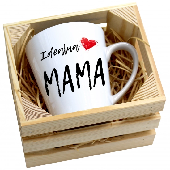 KUBEK LATTE 330ml W SKRZYNCE DLA MAMY PREZENT DZIEŃ MATKI MAMA MAMUSIA
