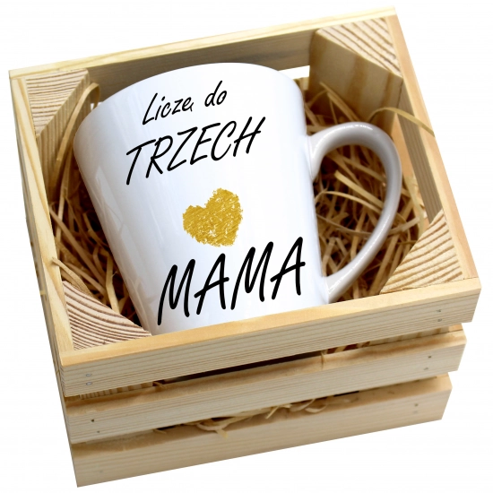 KUBEK LATTE 330ml W SKRZYNCE DLA MAMY PREZENT DZIEŃ MATKI MAMA MAMUSIA