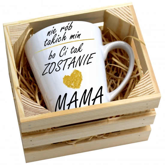 KUBEK LATTE 330ml W SKRZYNCE DLA MAMY PREZENT DZIEŃ MATKI MAMA MAMUSIA