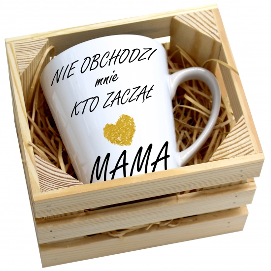 KUBEK LATTE 330ml W SKRZYNCE DLA MAMY PREZENT DZIEŃ MATKI MAMA MAMUSIA