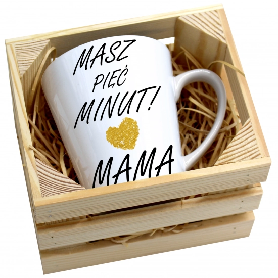 KUBEK LATTE 330ml W SKRZYNCE DLA MAMY PREZENT DZIEŃ MATKI MAMA MAMUSIA