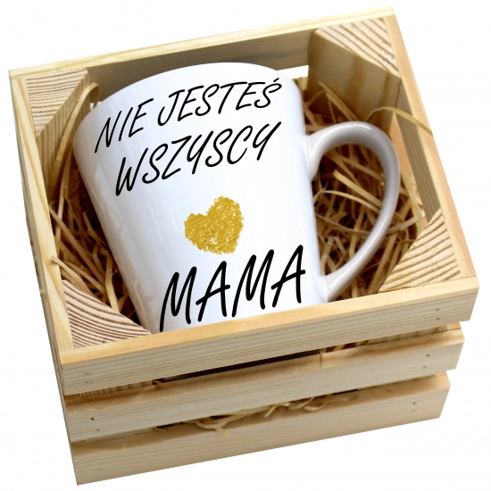 KUBEK LATTE 330ml W SKRZYNCE DLA MAMY PREZENT DZIEŃ MATKI MAMA MAMUSIA