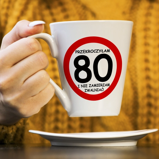 KUBEK LATTE PREZENT URODZINY 80 OSIEMDZIESIĄTKĘ ZNAK