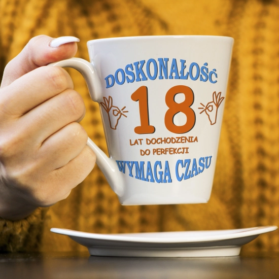 KUBEK LATTE PREZENT URODZINY 18 OSIEMNASTKĘ ZNAK