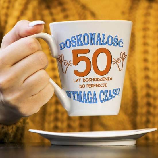 KUBEK LATTE PREZENT URODZINY 50 PIĘĆDZIESIĄTKĘ ZNAK