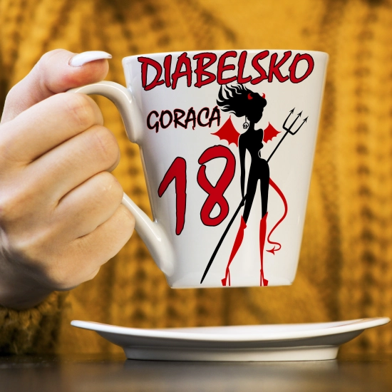 KUBEK LATTE PREZENT URODZINY 18 OSIEMNASTKĘ ZNAK