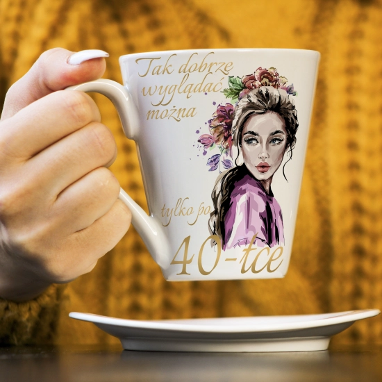 KUBEK LATTE PREZENT URODZINY 40 CZTERDZIESTKĘ ZNAK