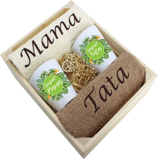 PREZENT DLA MAMY I TATY KUBKI LATTE + RĘCZNIKI