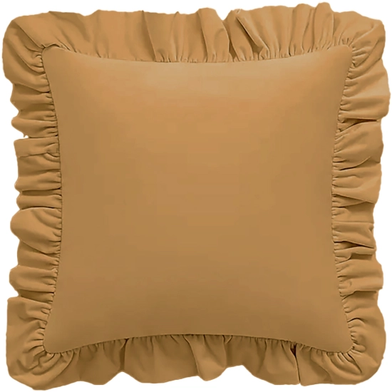 POSZEWKA DEKORACYJNA Z FALBANKĄ 40x40 VELVET JASIEK FALBANA CAPPUCCINO