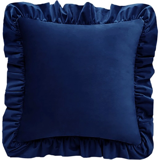 POSZEWKA DEKORACYJNA Z FALBANKĄ 40x40 VELVET JASIEK FALBANA GRANAT