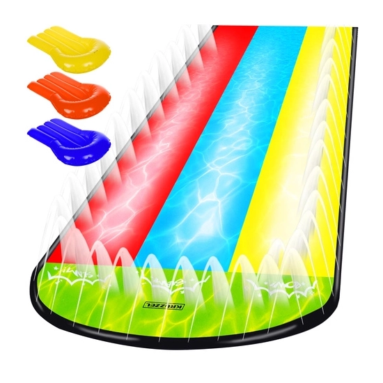 Zestaw: potrójny ślizg wodny KRUZZEL, deski do zjazdu, łatki naprawcze i oryginalne opakowanie