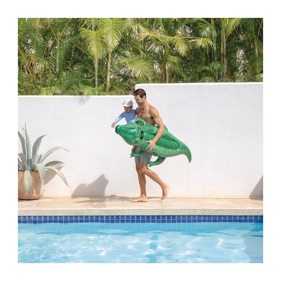 Zestaw: nowy dmuchany krokodyl Intex 58546, łatka naprawcza i oryginalne opakowanie