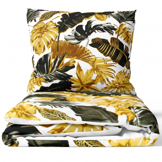 POŚCIEL 100% BAWEŁNA TROPIKALNE ZŁOTO POLSKI KOMPLET POŚCIELI