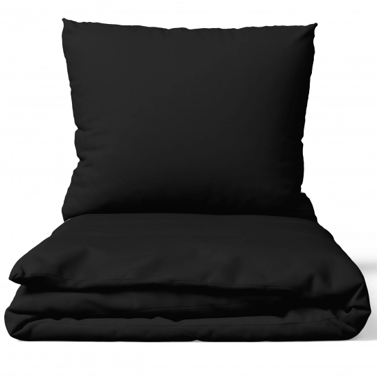Złożony komplet pościeli bawełnianej premium w kolorze czarnym