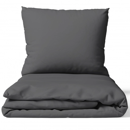 KOMPLET POŚCIELI POLSKA 100% BAWEŁNA GRAFITOWA GŁĘBIA 180x200