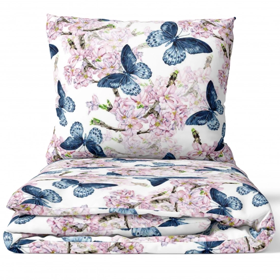 POŚCIEL 100% BAWEŁNA MOTYLI OGRÓD POLSKI KOMPLET POŚCIELI