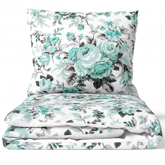 POŚCIEL 100% BAWEŁNA MIĘTOWA RÓŻA  POLSKI KOMPLET POŚCIELI
