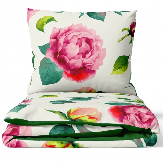 KOMPLET POŚCIELI POLSKA 100% BAWEŁNA RÓŻANY OGRÓD 180x200