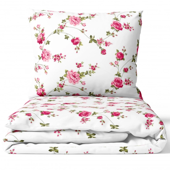 KOMPLET POŚCIELI POLSKA 100% BAWEŁNA KWIATOWY RAJ 180x200