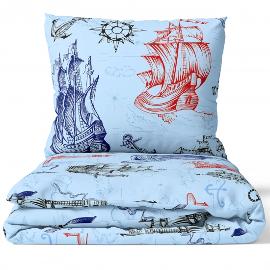POŚCIEL 100% BAWEŁNA MORSKIE OPOWIEŚCI POLSKI KOMPLET POŚCIELI