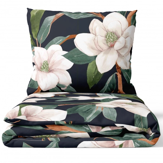 POŚCIEL 100% BAWEŁNA MAGNOLIA NOCĄ POLSKI KOMPLET POŚCIELI