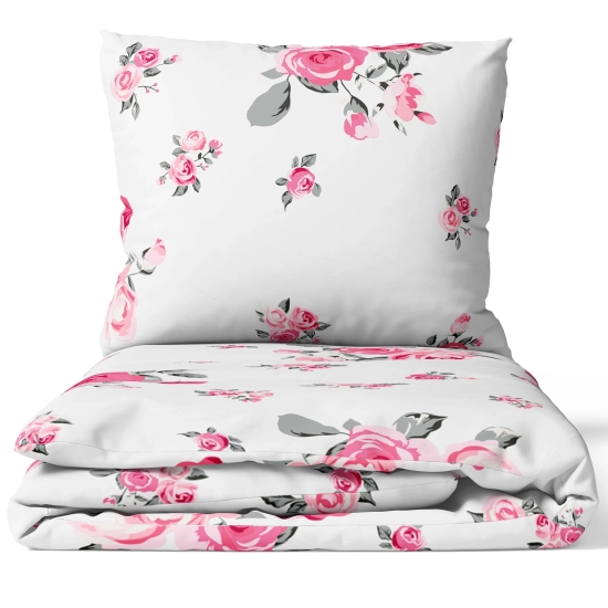 KOMPLET POŚCIELI POLSKA 100% BAWEŁNA RÓŻANY OGRÓD 180x200