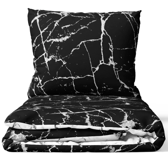 KOMPLET POŚCIELI POLSKA 100% BAWEŁNA MARMUROWY KONTRAST 180x200