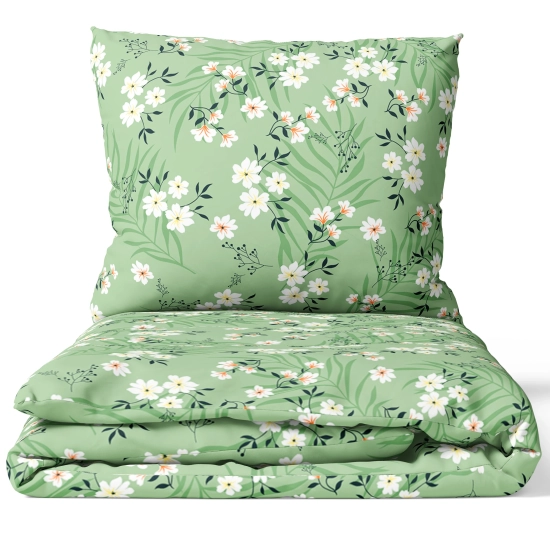 Złożony komplet pościeli bawełnianej premium we wzór szałwiowy ogród