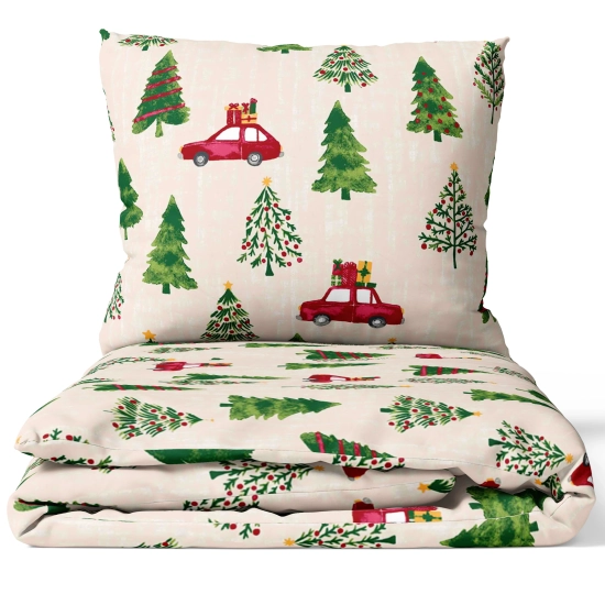 ŚWIATECZNA POŚCIEL POLSKA 100% BAWEŁNA PREMIUM PREZENTOWY KURS 200x200