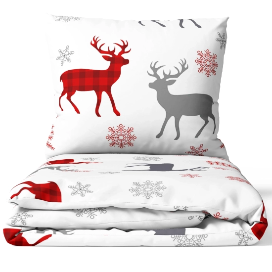 ŚWIATECZNA POŚCIEL POLSKA 100% BAWEŁNA PREMIUM LEŚNY DUET 200x200