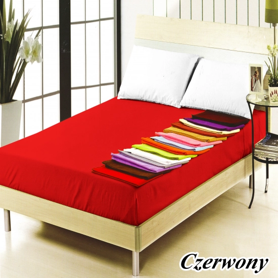 PRZEŚCIERADŁO TRADYCYJNE 200x220 BEZ GUMKI GRUBE CZERWONY